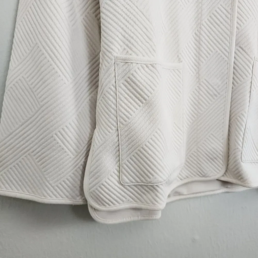 Sanctuary Paris Quilted Textured Knit Jacket Eco Natural Collarless NWT Small - Picture 6 of 14